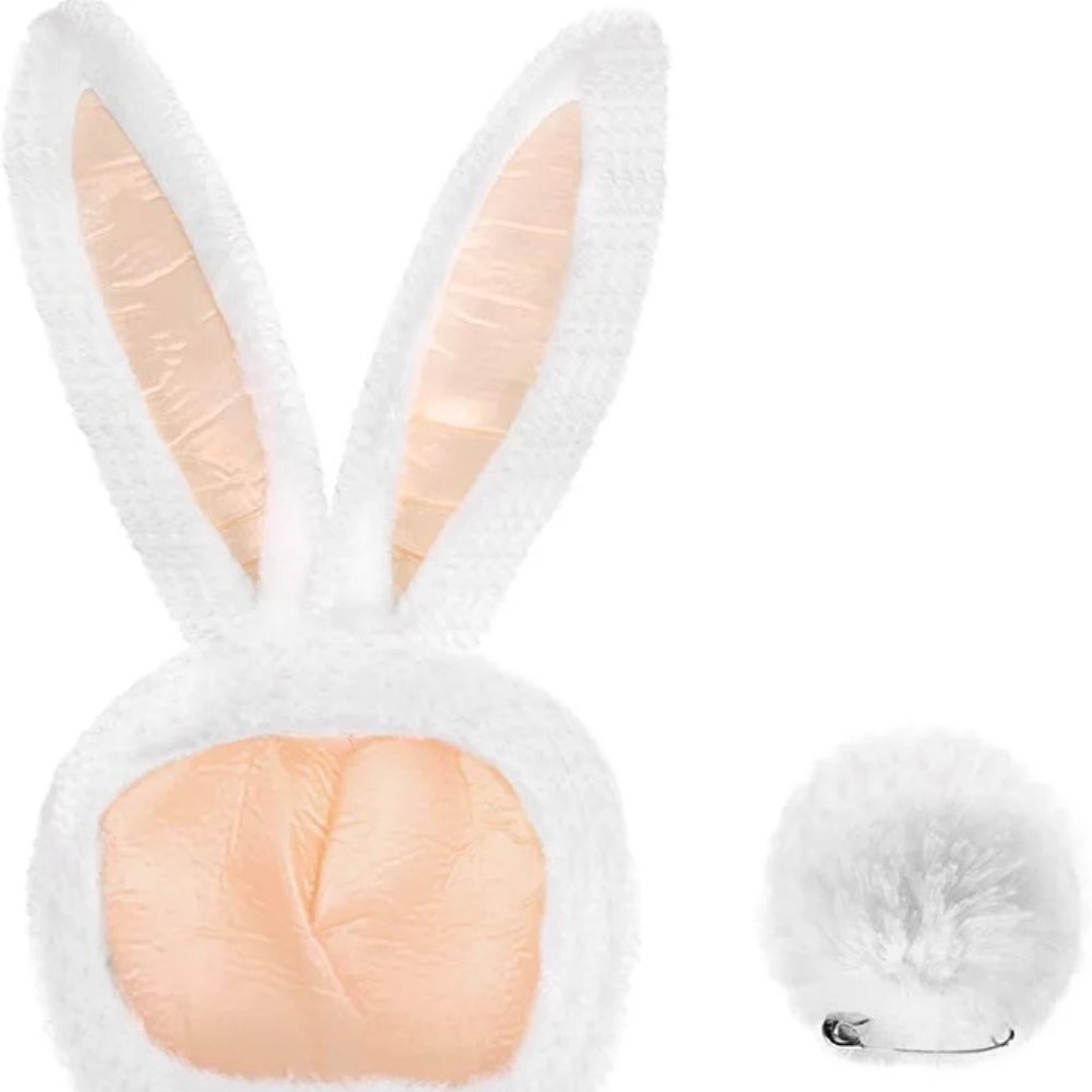 Women Bunny Ears and Tail Cosplay Costume Set for Easter Halloween